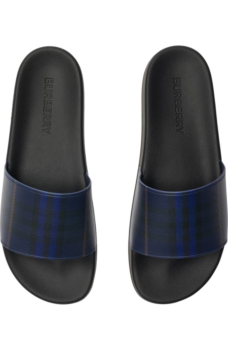 Burberry Check Slides, Alternate, color, Midnight