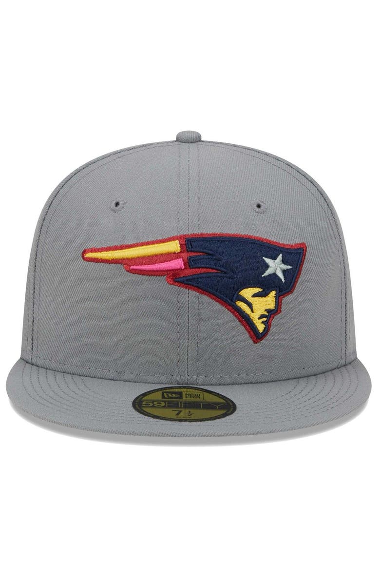 New Era Men's New Era Gray New England Patriots Color Pack 59FIFTY Fitted Hat, Alternate, color,