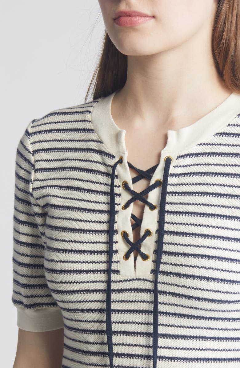 Nation LTD Reeve Lace Up Cotton Knit Top, Alternate, color, 