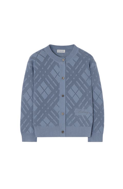 Pointelle Knit Cotton Cardigan