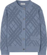 Burberry Pointelle Knit Cotton Cardigan