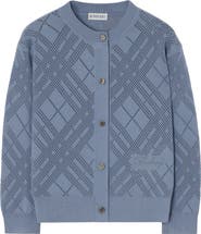 Burberry Pointelle Knit Cotton Cardigan