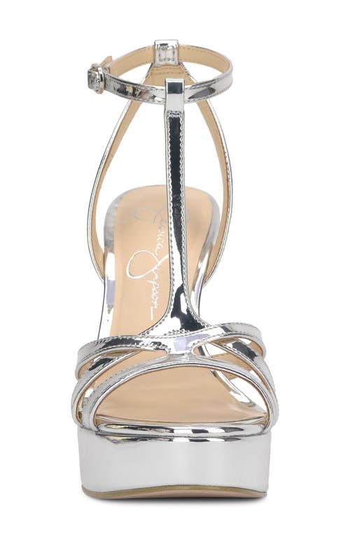 Jessica Simpson Sippete T-strap Platform Sandal In Silver