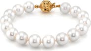 The Pearl Source 10.5-11.5mm White Freshwater Pearl Bracelet - AAA Quality