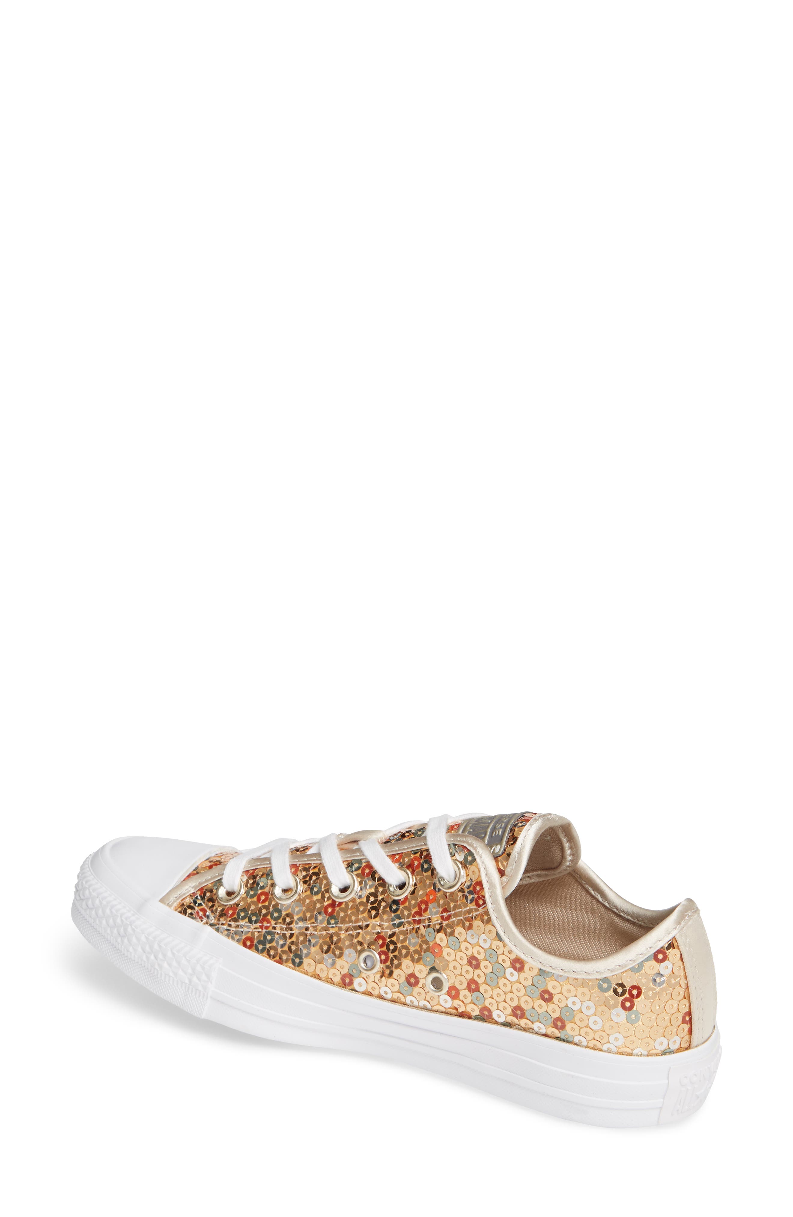 Chuck Taylor® All Star® Sequin Low Top Sneaker, Alternate, color, GOLD SEQUINS