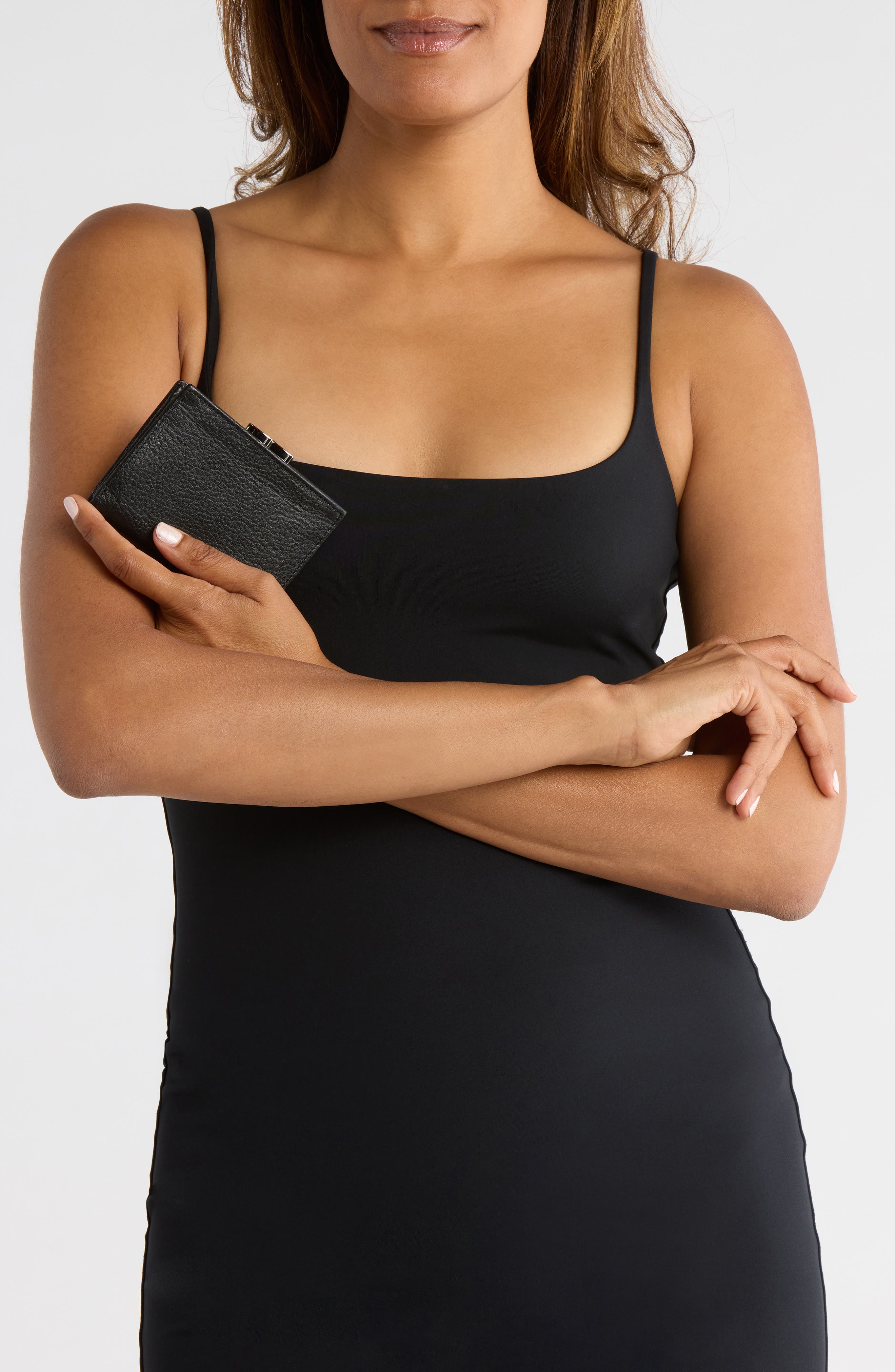 MUNDI SMALL LEATHER GOODS Soho Frenchie Clutch, Alternate, color, Black