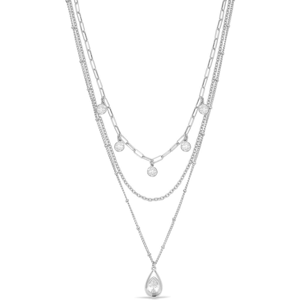 Ettika Seraphine Triple Strand Layered Necklace In White