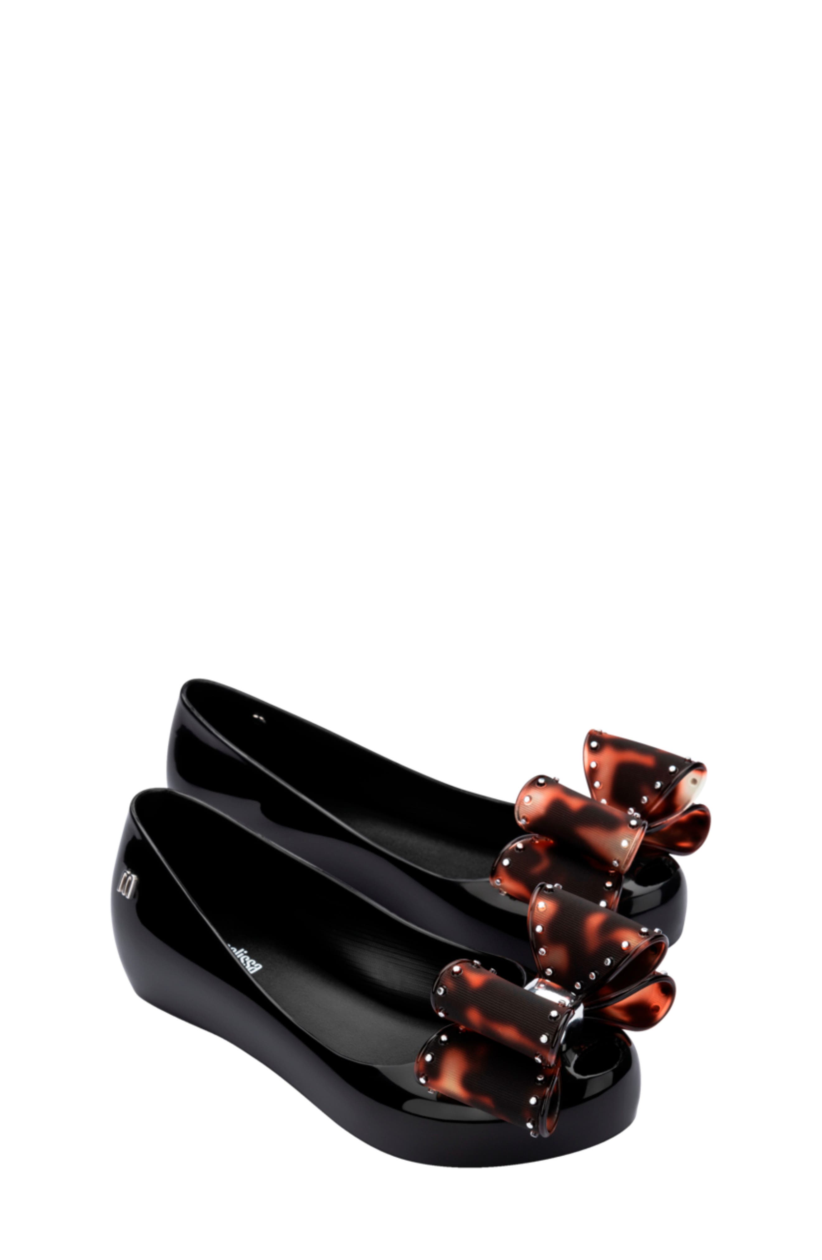 Mini Melissa Kids' Mini Ultragirl Classic Flat, Main, color, Black/ Tortoiseshell