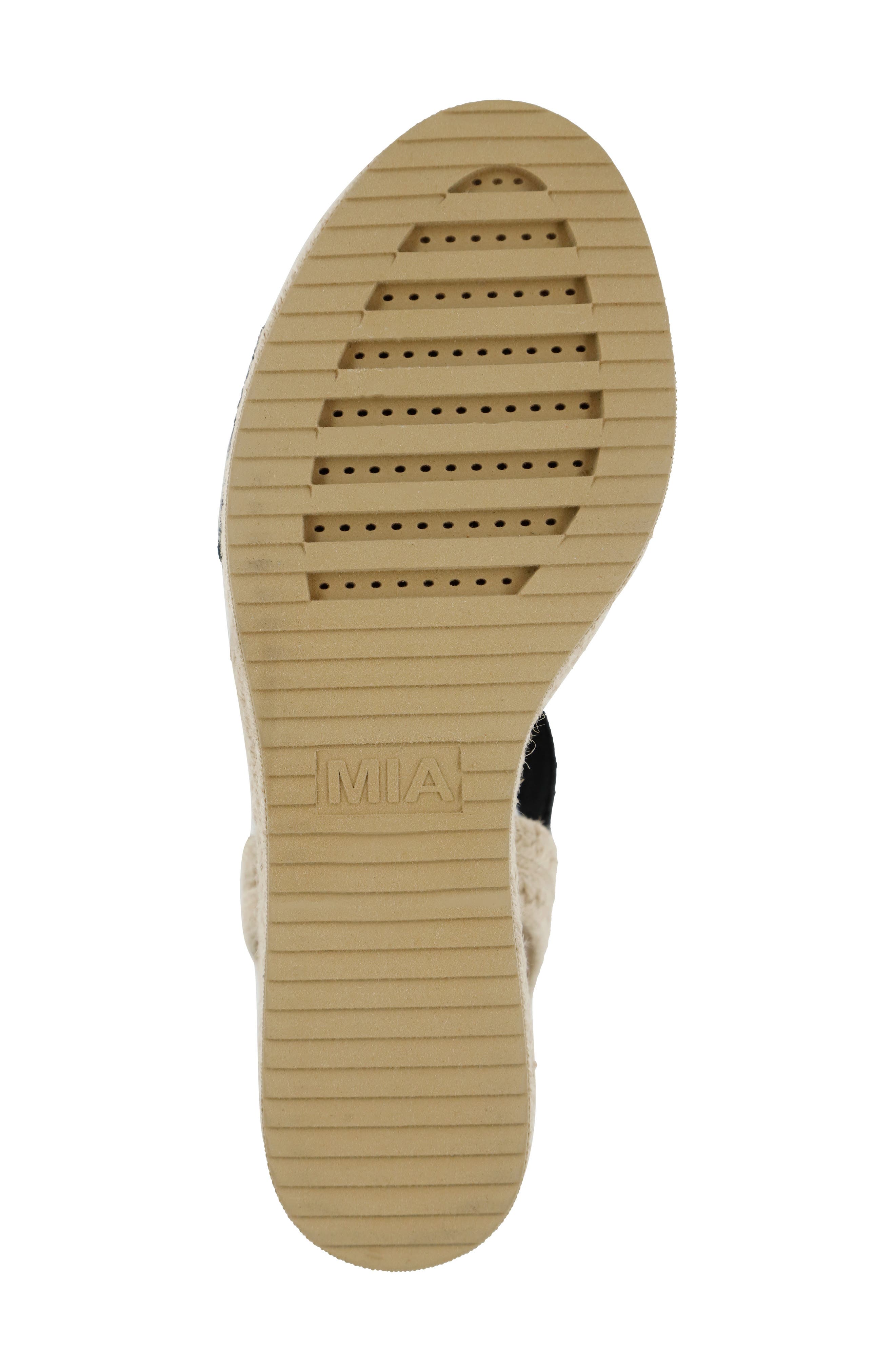 MIA Brittni Espadrille Wedge Sandal, Alternate, color, Black Elas