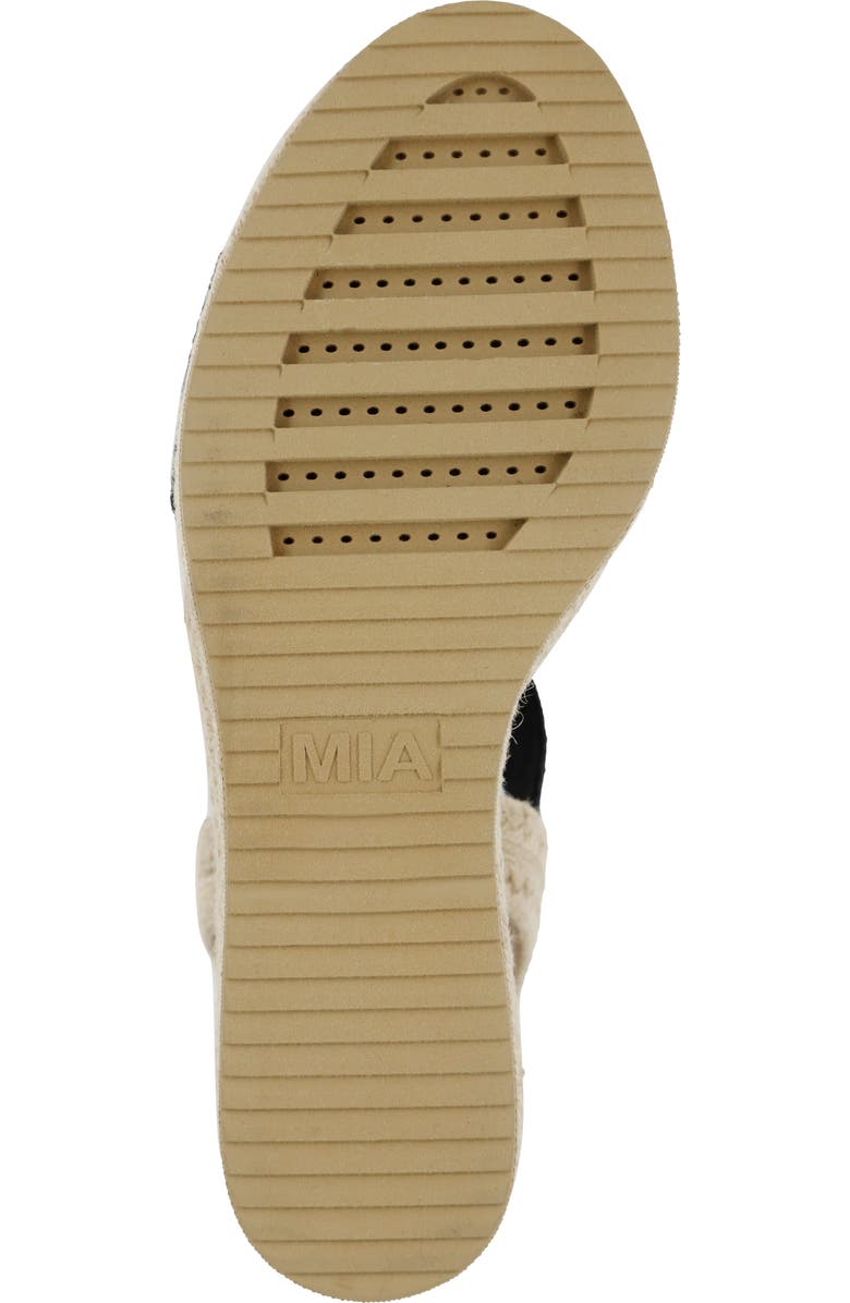 MIA Brittni Espadrille Wedge Sandal, Alternate, color, Black Elas