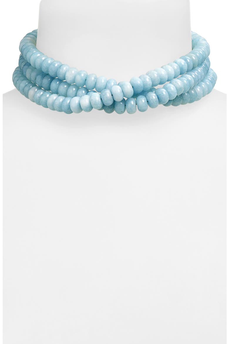 Diana Triple Row Blue Aventurine Choker, Alternate, color, BLUE AVENTURINE