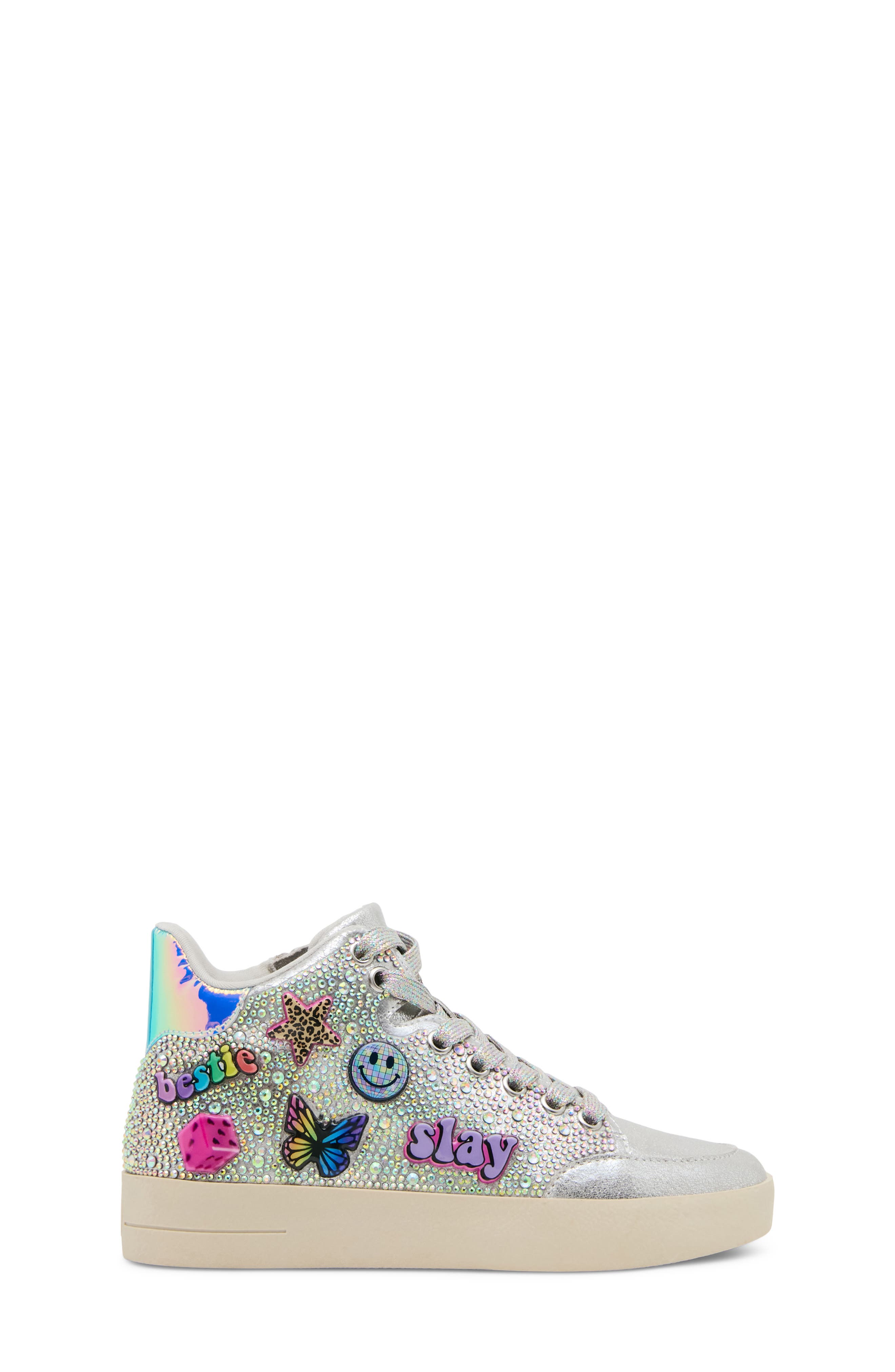 Kids' Jdelight High Top Sneaker, Alternate, color, SILVER