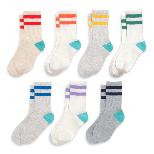 Primary Kids Athletic Sock 7-pack In Multi