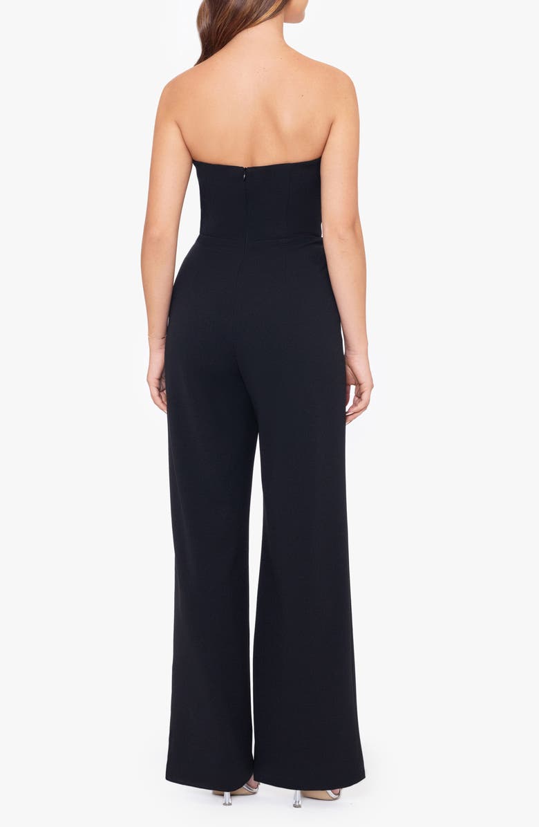 Betsy & Adam Tux Strapless Scuba Crepe Jumpsuit, Alternate, color, 