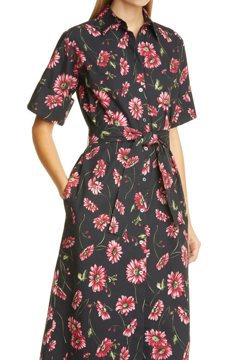Adam Lippes Floral Print Poplin Maxi Shirtdress, Alternate, color,