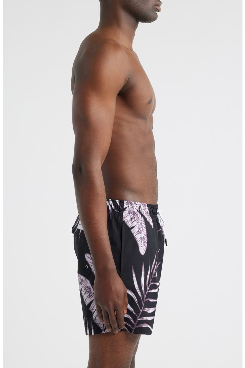 Jungle Swim Trunks, Alternate, color, BLACK