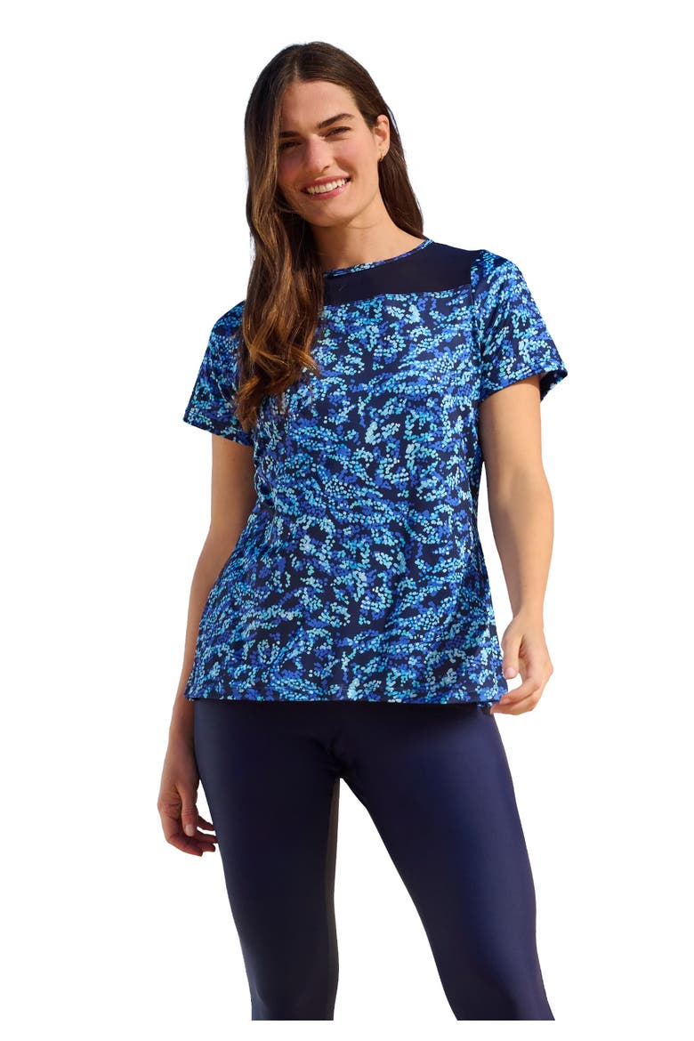 Mesh Yoke Swim Tee, Main, color, ROYAL OASIS ANIMAL