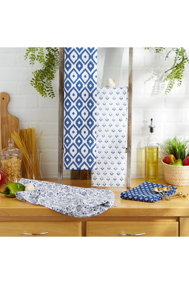 Blue Market Assorted Dishtowel Set/4, Alternate, color, Blue Market