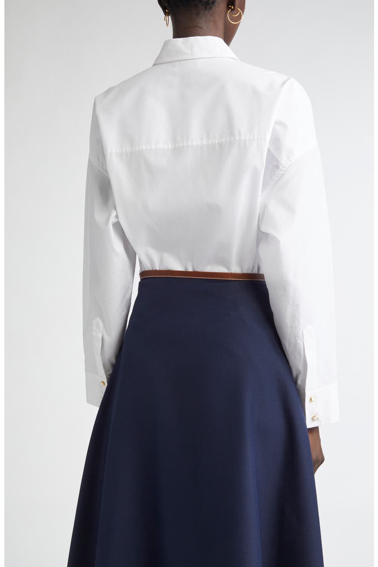 Cotton Poplin Button-Up Shirt, Alternate, color, CLASSIC WHITE