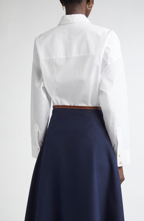 St John St. John Collection Cotton Poplin Button-up Shirt