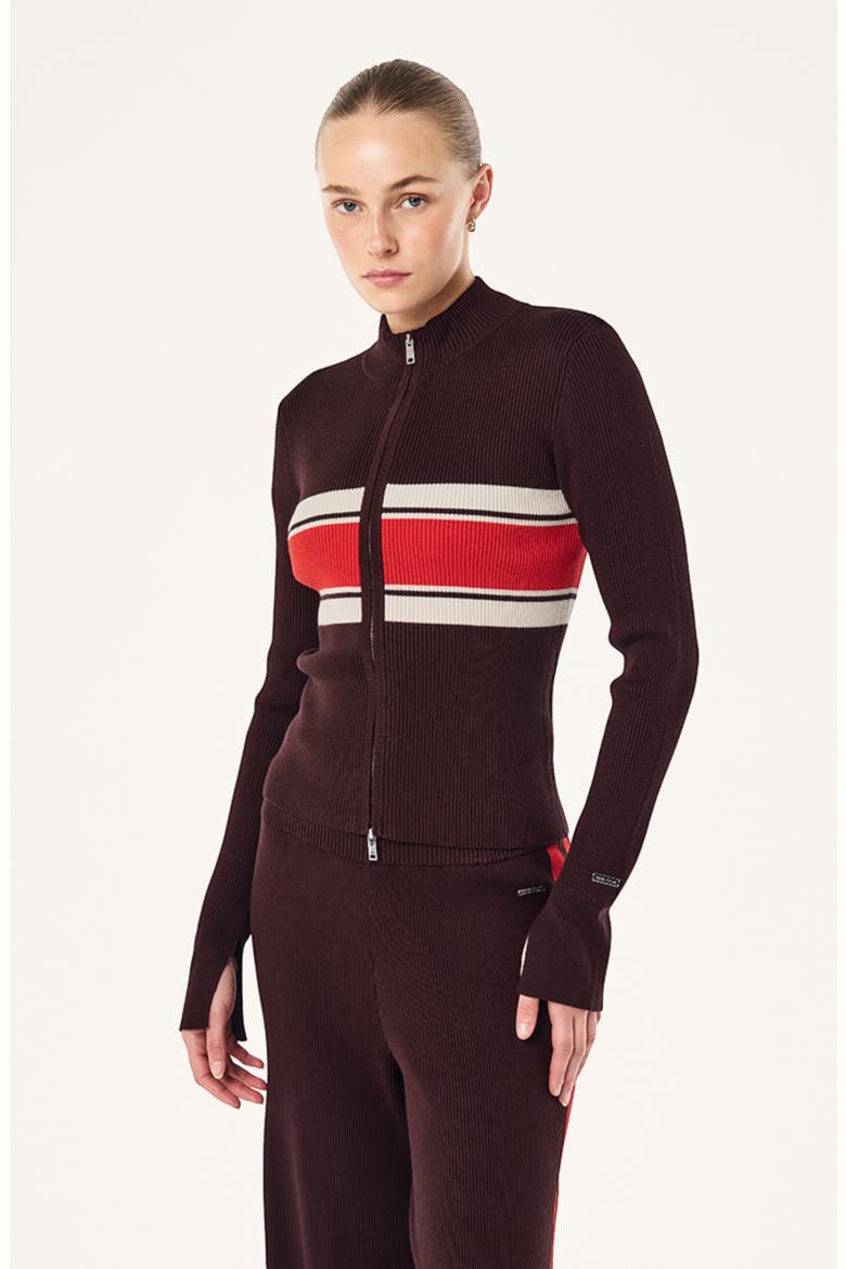 Solar Zip Knit Jacket, Alternate, color, DARK PLUM