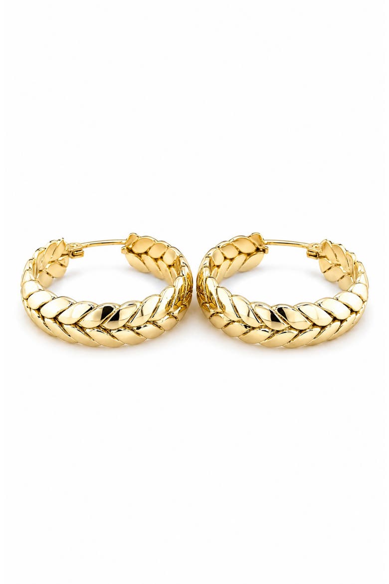 Braided Hoop Earrings, Main, color, YELLOW