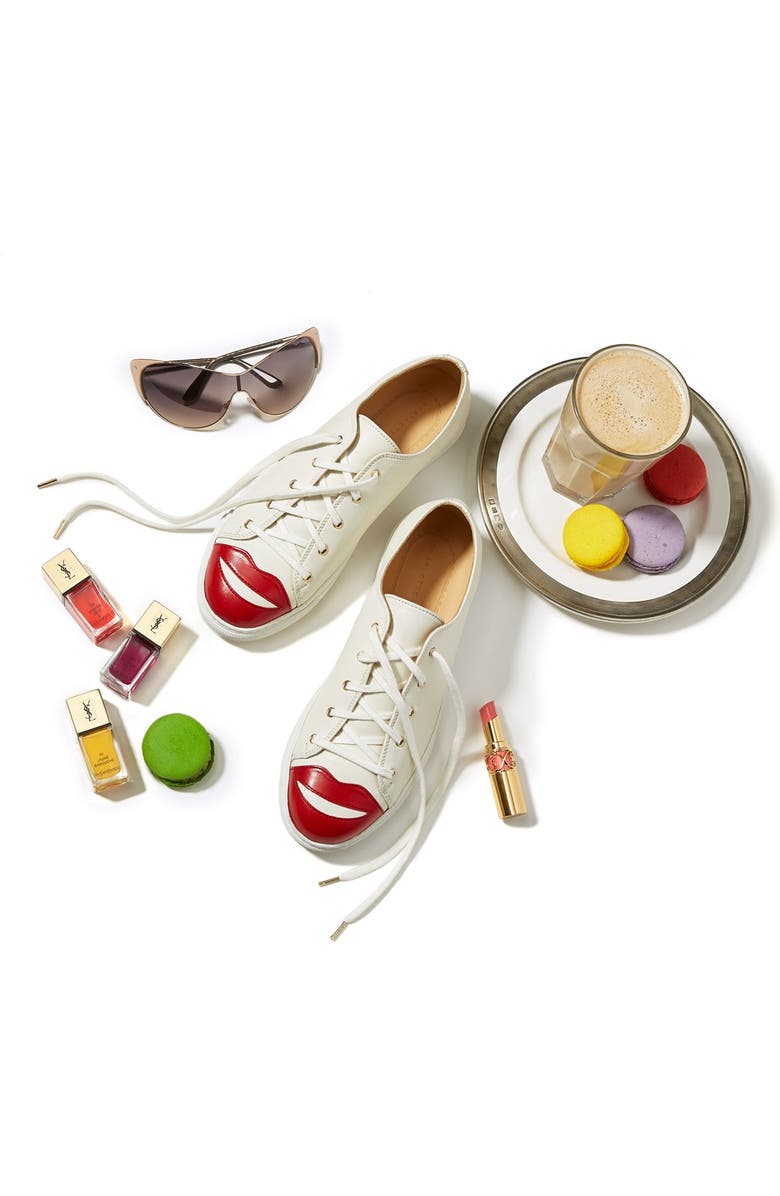 Charlotte Olympia 'Kiss Me' Lace-Up Sneaker, Alternate, color,