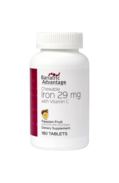 Chewable Iron 29 mg Supplement with Vitamin C 180 Count