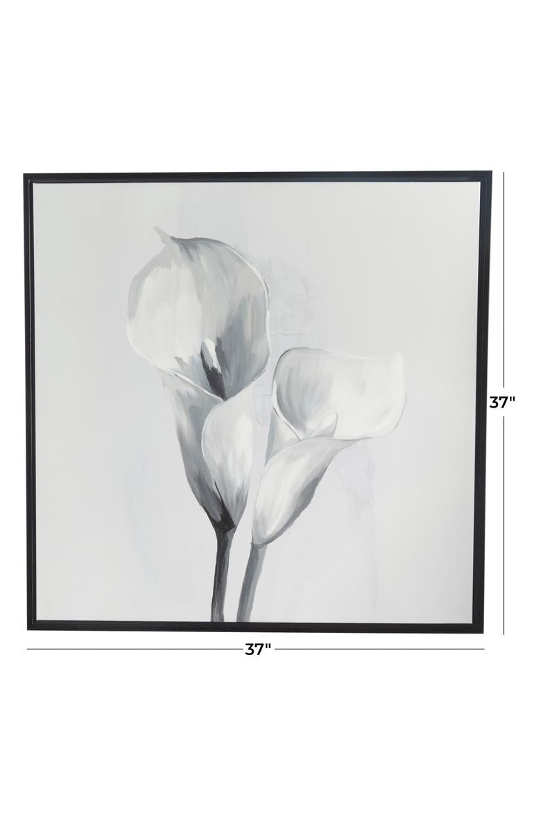 WILLOW ROW Calla Lily Canvas Framed Wall Art, Alternate, color, White