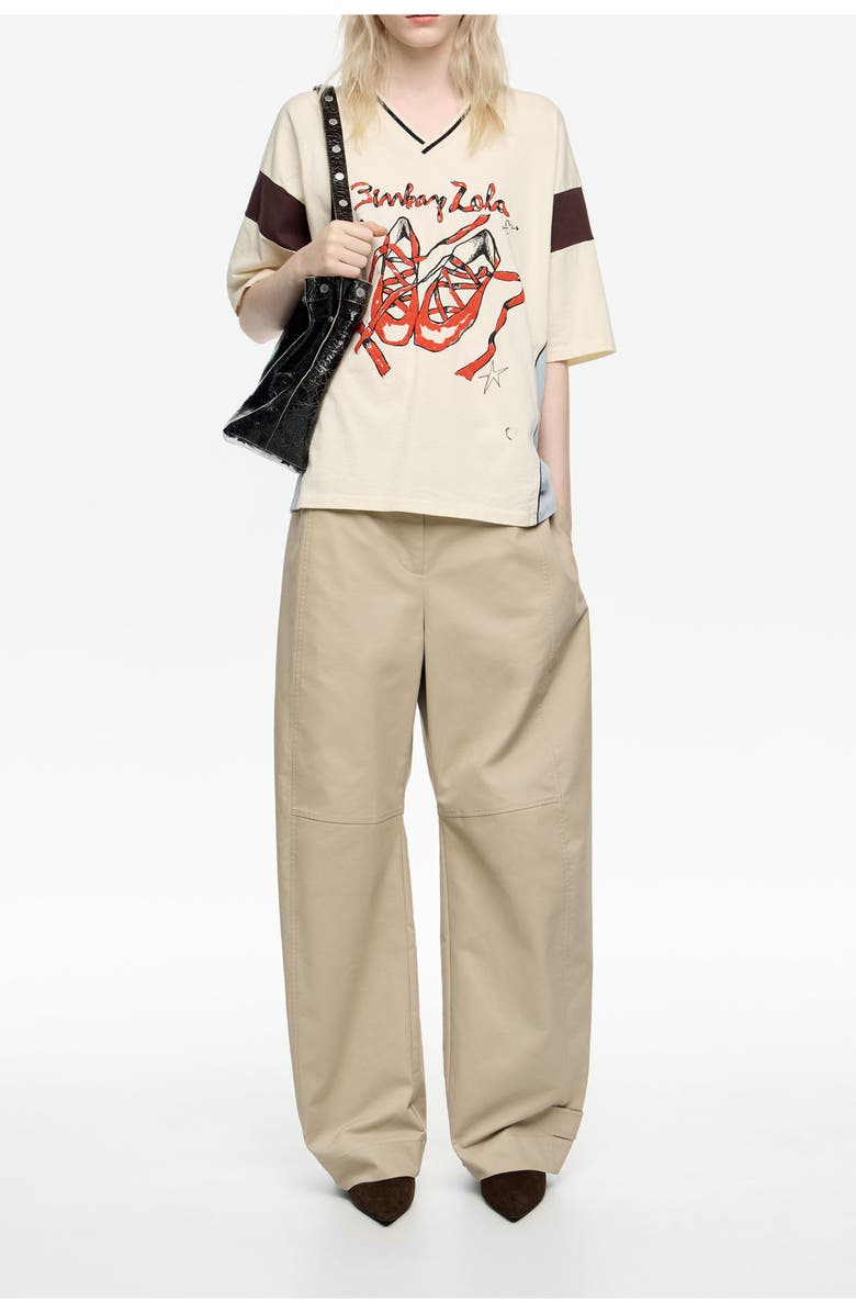 Bimba y Lola Ballerinas Logo Raglan T-Shirt, Alternate, color, Ivory