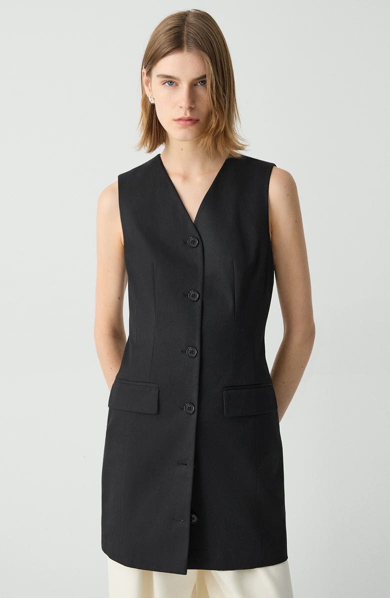 Theory Sleeveless Blazer Dress, Alternate, color, Black