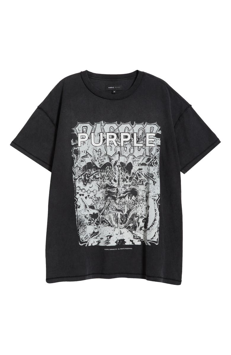PURPLE BRAND Textured Inside Out Cotton Graphic T-Shirt, Alternate, color, 