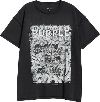PURPLE BRAND Textured Inside Out Cotton Graphic T-Shirt