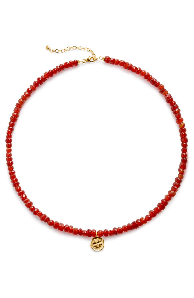 Monica Vinader Lucky Beaded Necklace, Main, color, Gold Vermeil