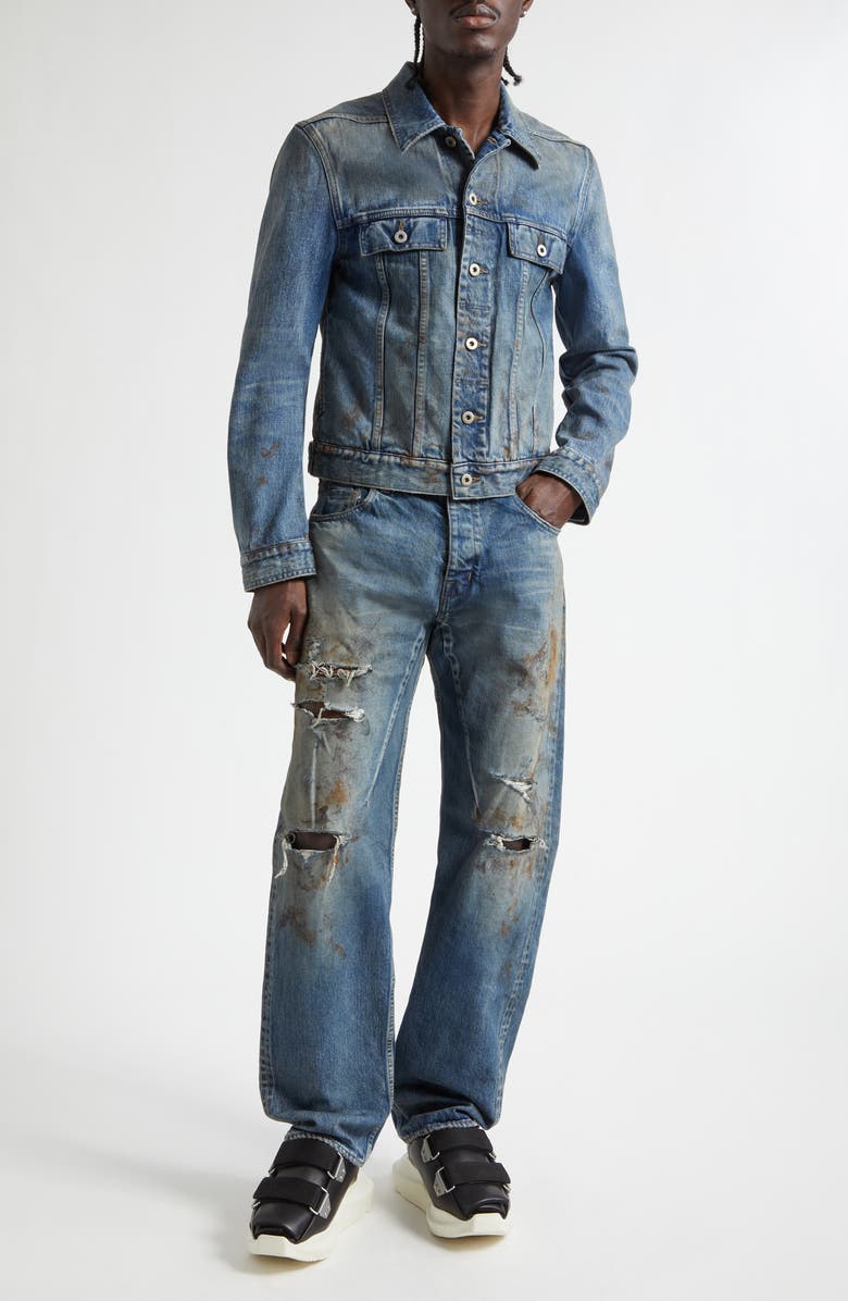Rick Owens DRKSHDW Kurdt Destroyed Jeans, Alternate, color, Vintage Wash