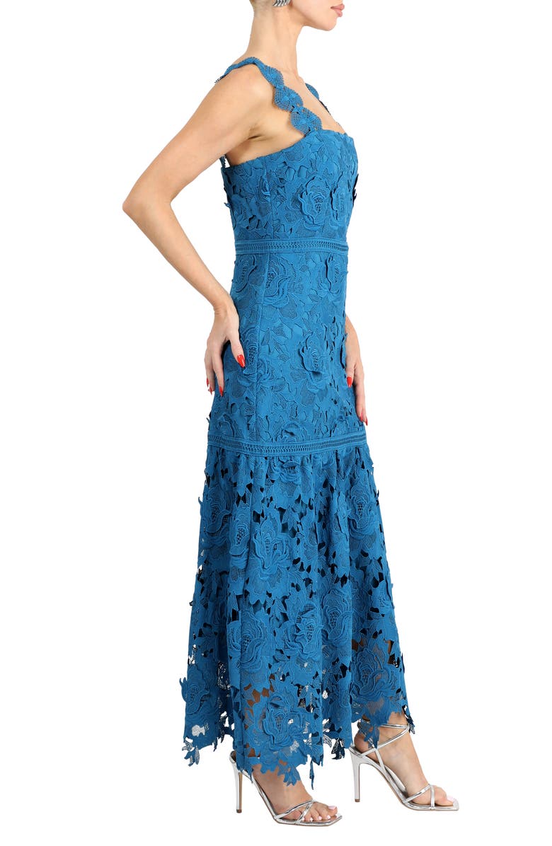 Adelyn Rae Karia Drop Waist Lace Midi Dress, Alternate, color, 