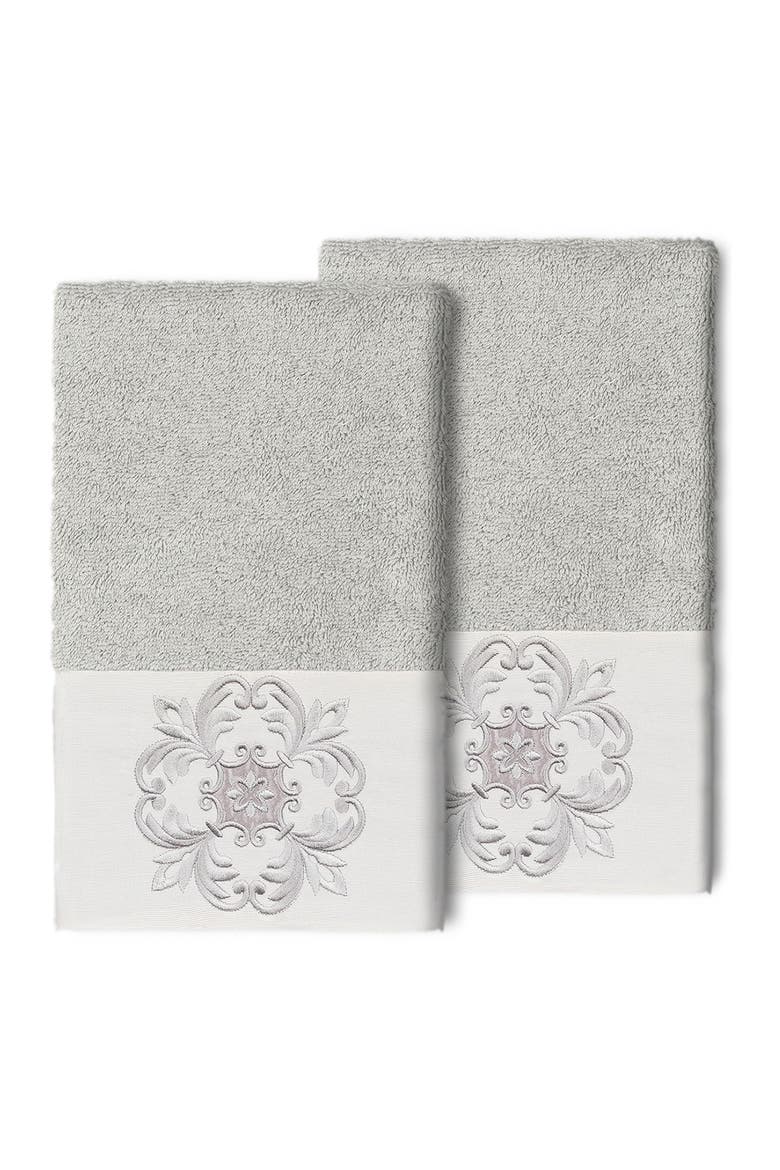 Alyssa Embellished Hand Towel - Set of 2 - Light Gray, Main, color, LIGHT GRAY