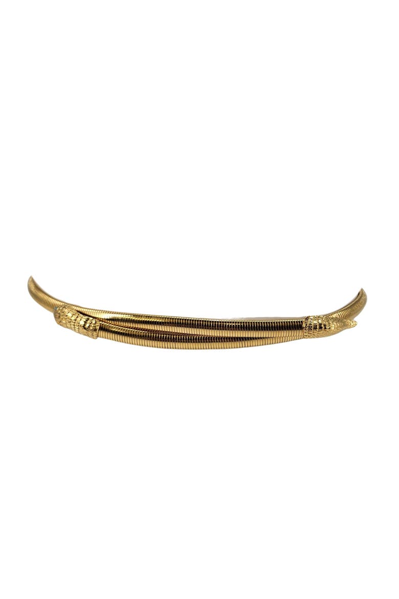 Vintage 70's Gold Snake Serpent Sculptural Belt, Main, color, Gold