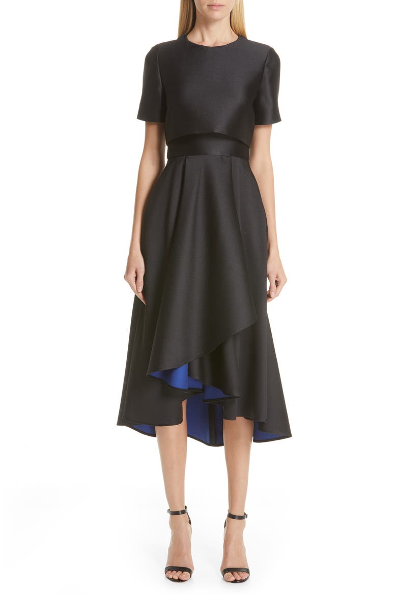 Double Face Cocktail Dress, Main, color, BLACK