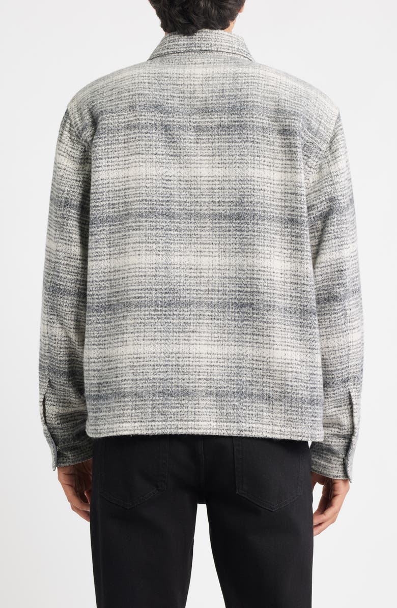 JASON WU Washed Effect Plaid Overshirt, Alternate, color, Grey Plaid