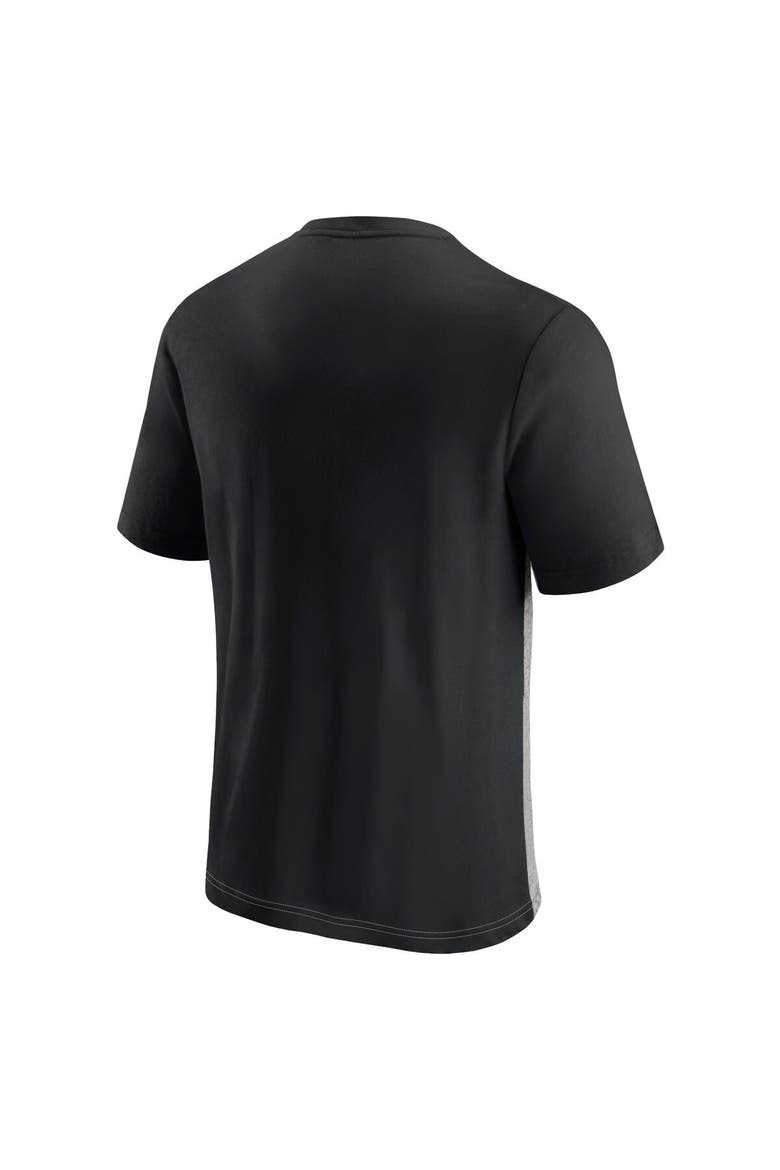 Men's Fanatics Branded Black/Heathered Gray Pittsburgh Steelers Colorblock T-Shirt, Alternate, color, Black