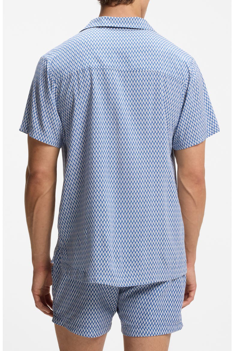 Geo Print Camp Shirt, Alternate, color, OPEN BLUE