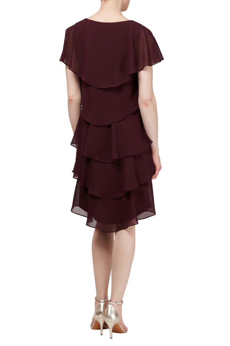 Georgette Ruffle Tiered Dress, Alternate, color, FIG