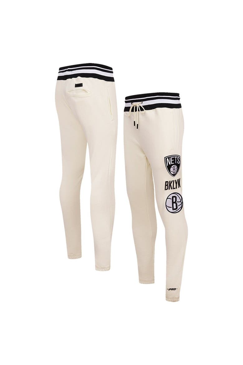 Men's Pro Standard Cream Brooklyn Nets Retro Classic Fleece Sweatpants, Main, color, Cream