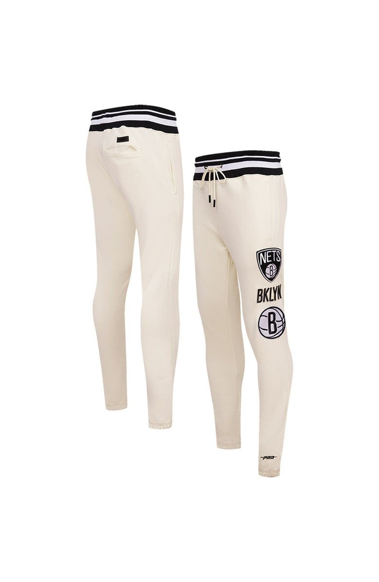 PRO STANDARD Men's Pro Standard Cream Brooklyn Nets Retro Classic Fleece Sweatpants, Main, color, Cream