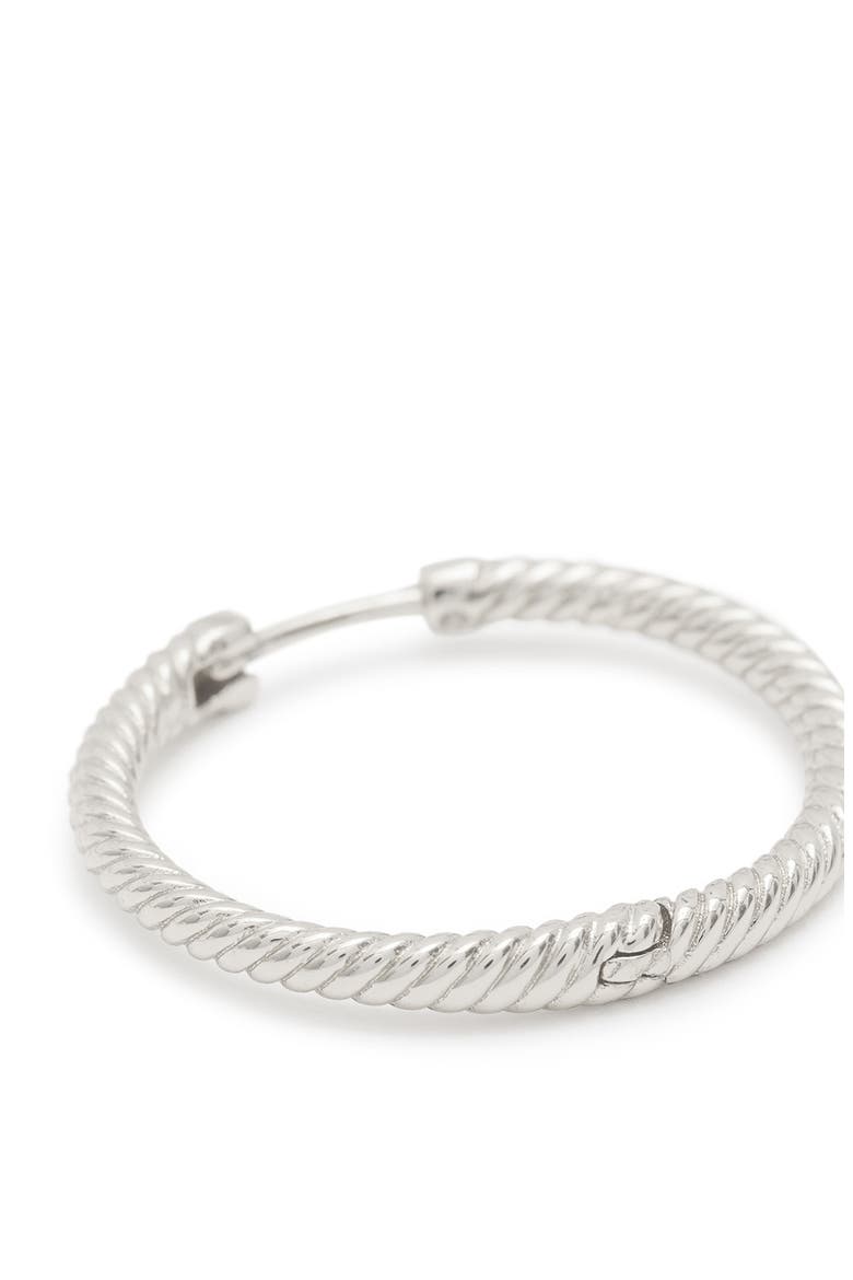 Rope Hoop Earrings, Alternate, color, RHODIUM
