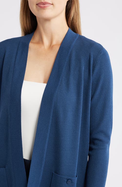 Anne Klein Malibu Open Front Cardigan In Blue