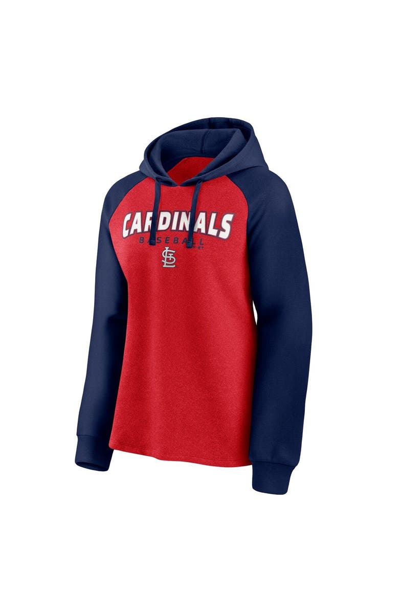 FANATICS Women's Fanatics Branded Red/Navy St. Louis Cardinals Recharged Raglan Pullover Hoodie, Alternate, color, Navy