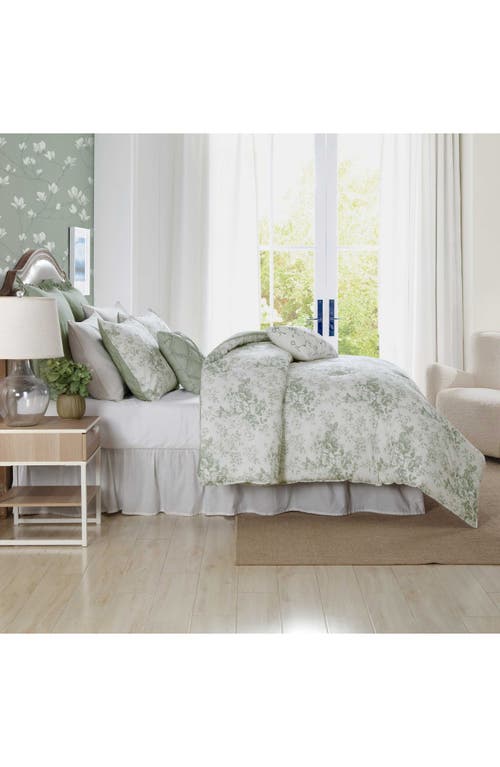 Laura Ashley 3-piece Comforter & Sham Quilt Set In Mist Green
