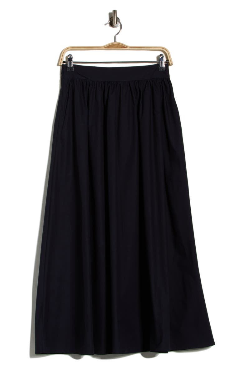 Cotton Poplin Midi Skirt, Alternate, color, MIDNIGHT